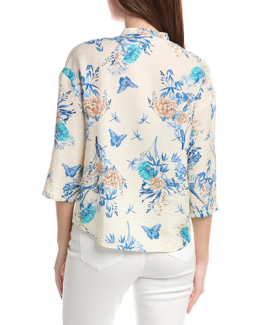 Renuar Woven Button Front Blouse