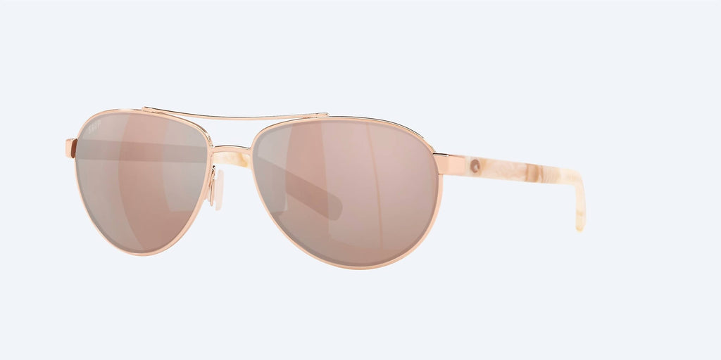 Unisex Fernandina Round Polarized Sunglasses In Shiny Rose Gold/copper