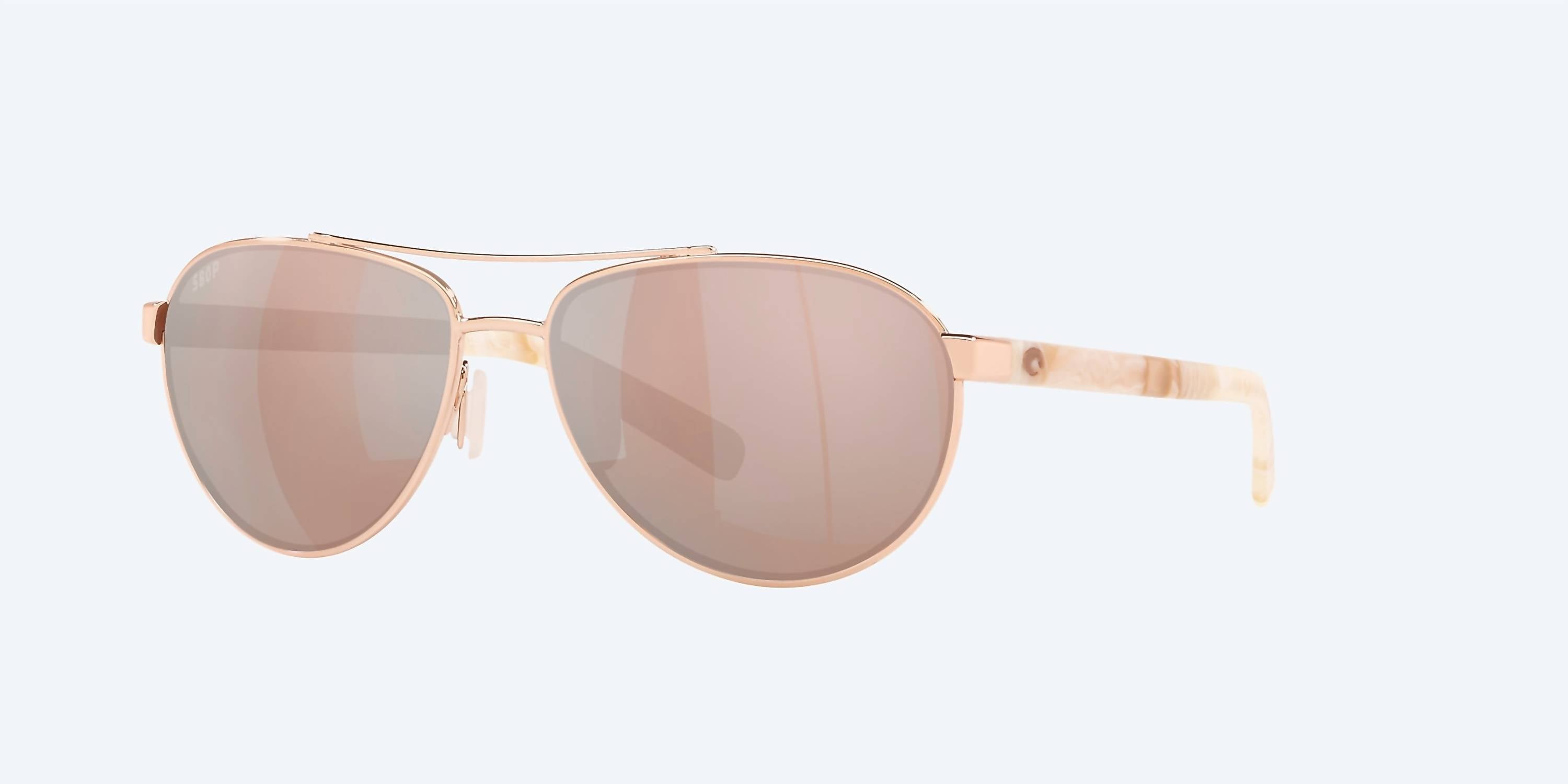 Unisex Fernandina Round Polarized Sunglasses In Shiny Rose Gold/copper