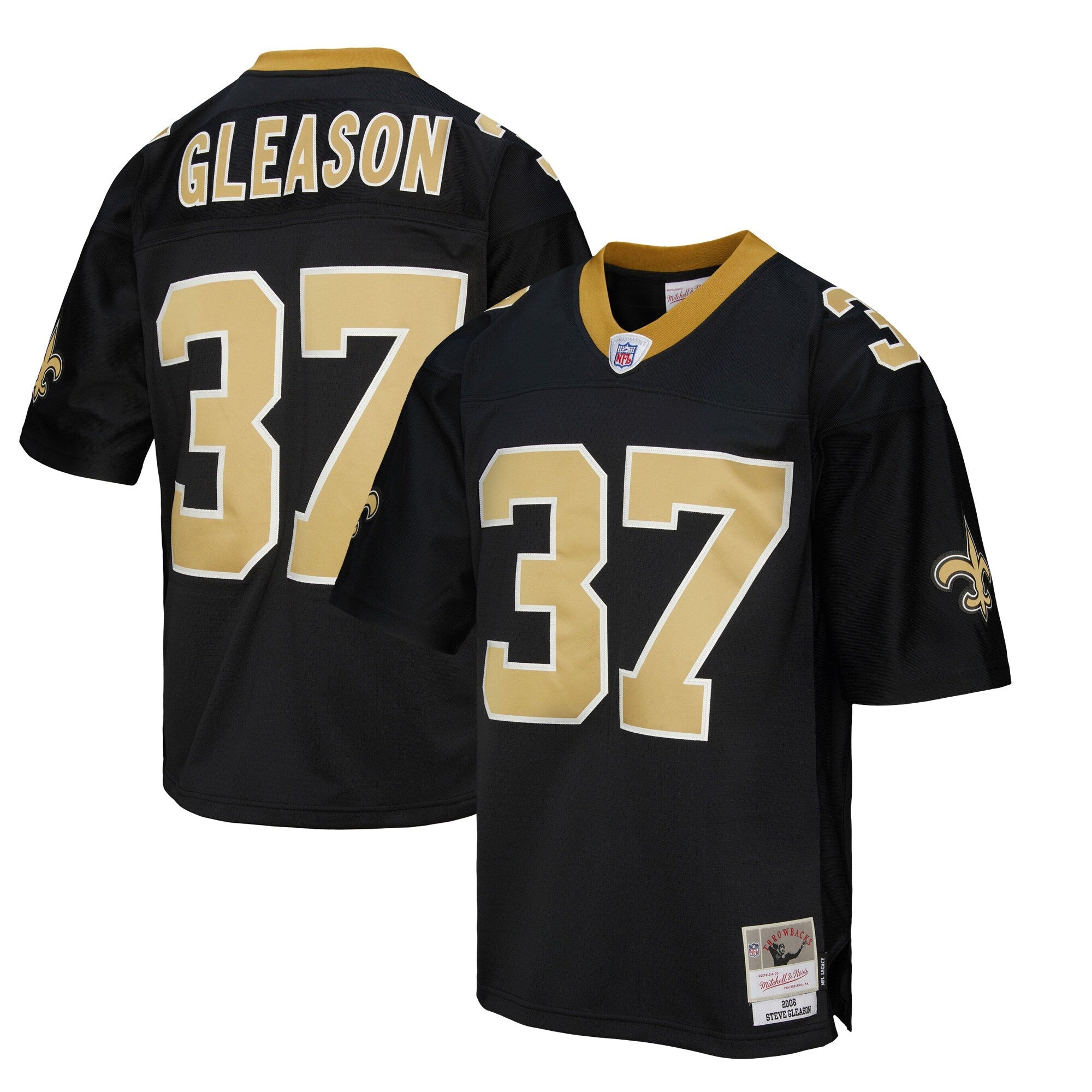New Orleans Saints Steve Gleason Mitchell & Ness Black Legacy Replica Jersey
