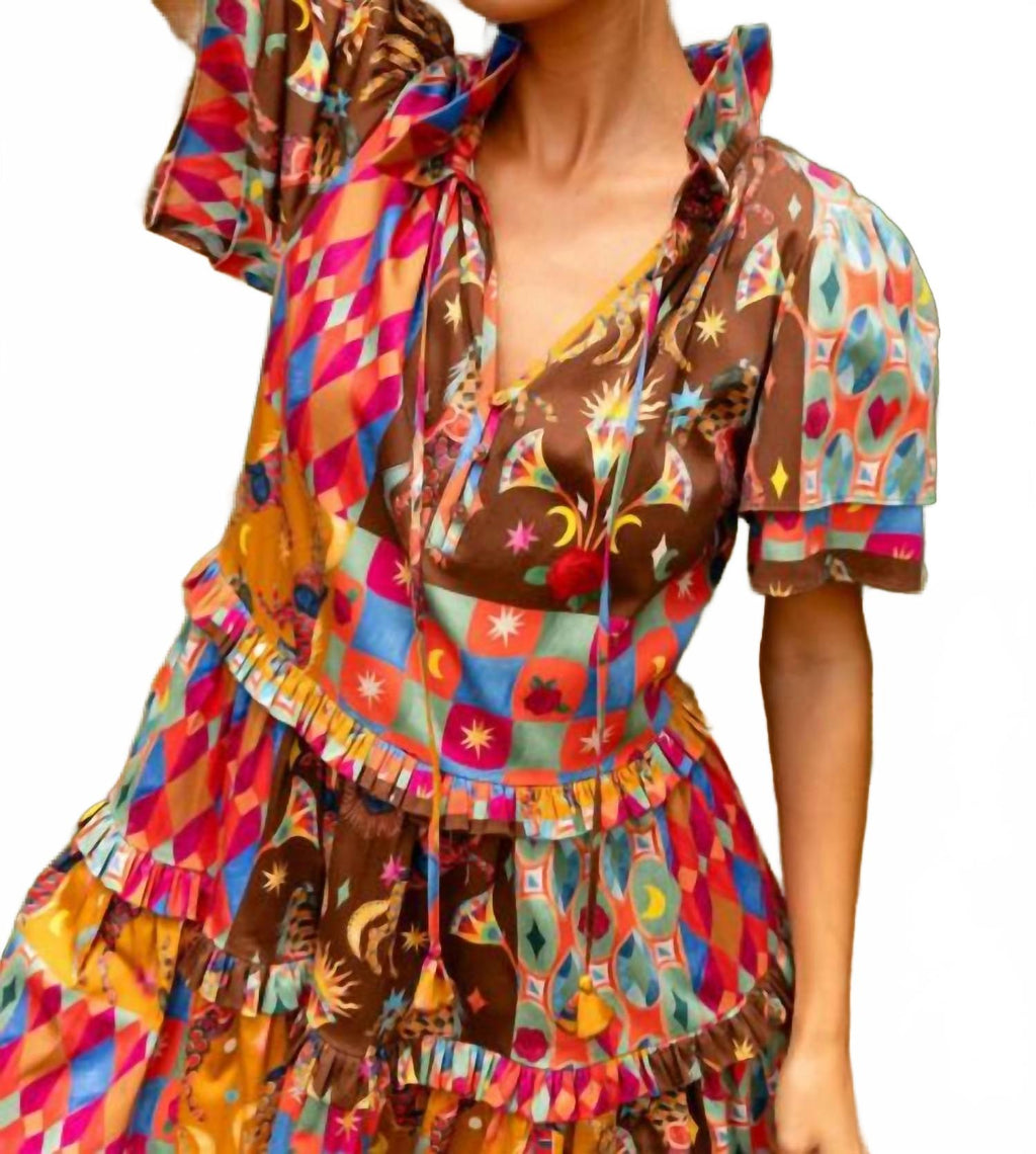 Hallie Ruffle Hem Dress In Triple Crown Equestrian