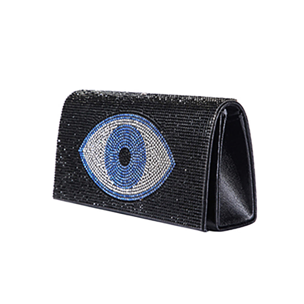Bling Evil Eye Evening Clutch Crossbody Bag