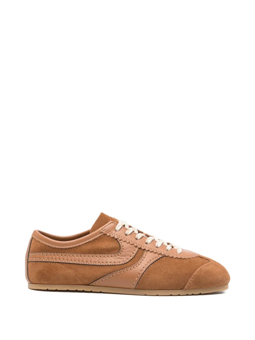 Dries Van Noten Women Suede Sneakers With Leather Inserts