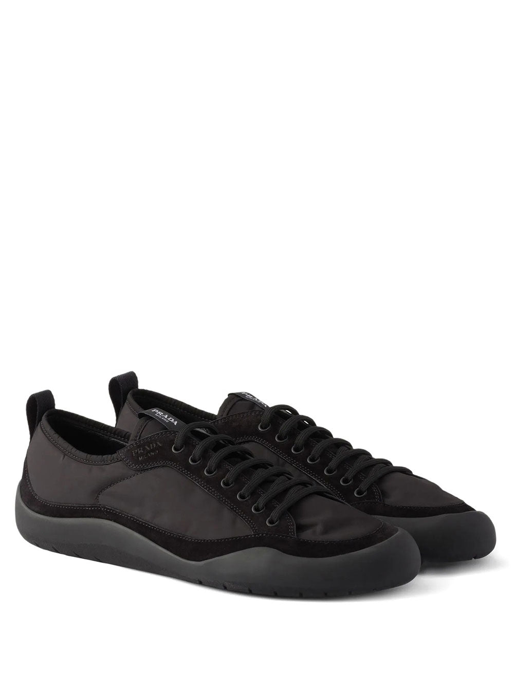 Prada Men Speedrock Re-Nylon And Suede Sneakers