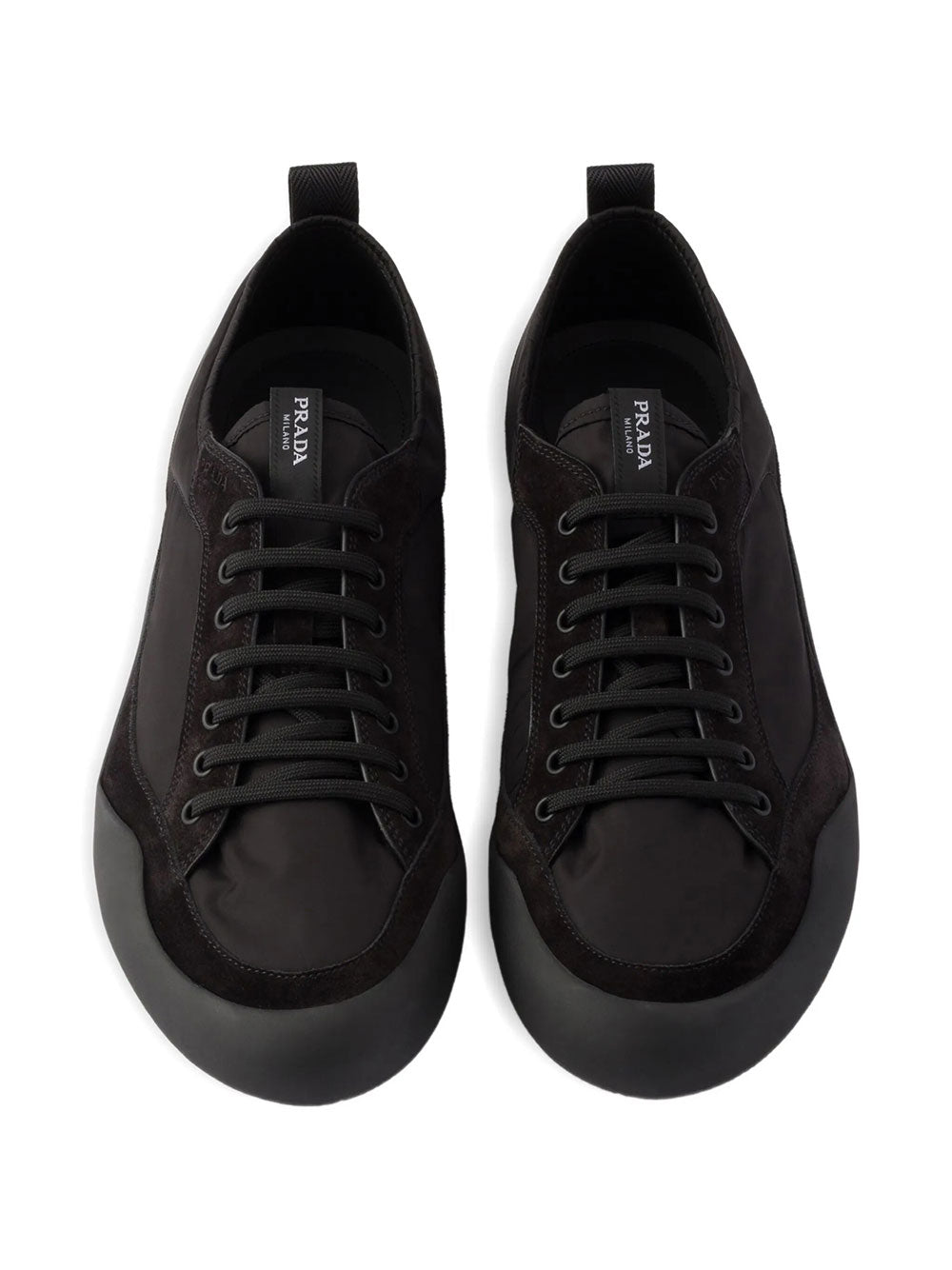 Prada Men Speedrock Re-Nylon And Suede Sneakers