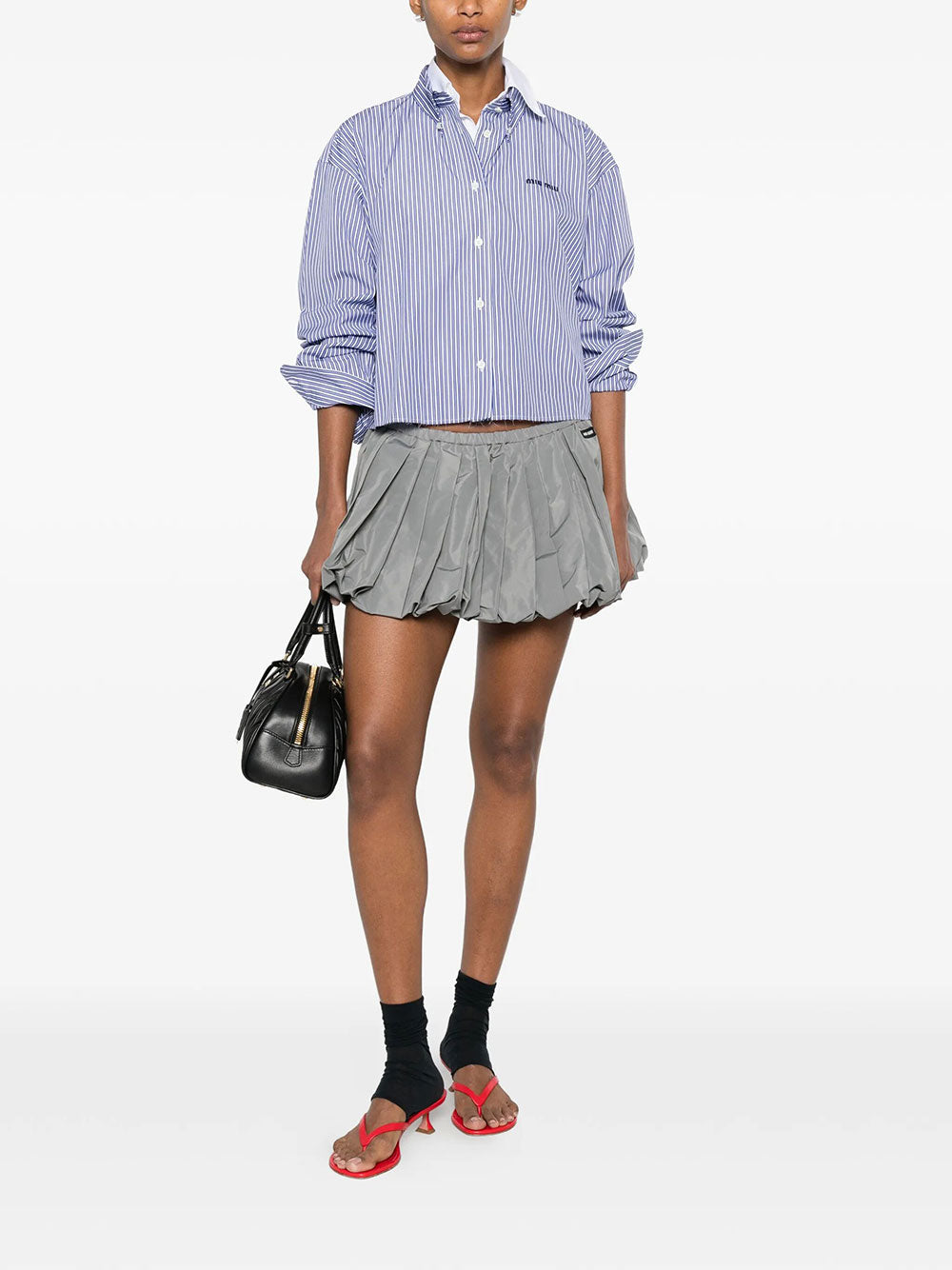 Miu Miu Women Micro Pinstripe Poplin Shirt