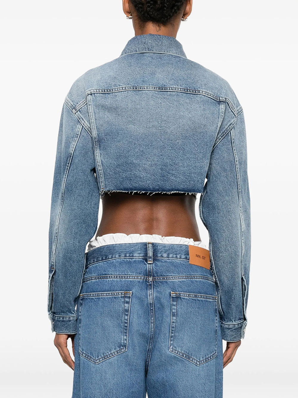Miu Miu Women Cropped Washed Denim Jacket