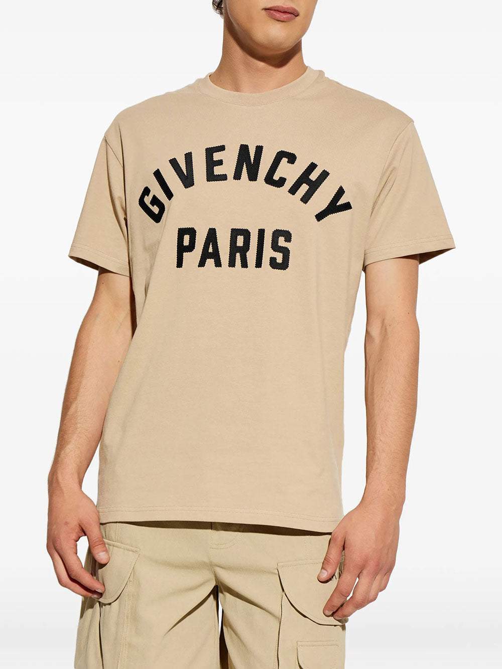 Givenchy Men Givenchy Paris Embroidery Cotton T-Shirt