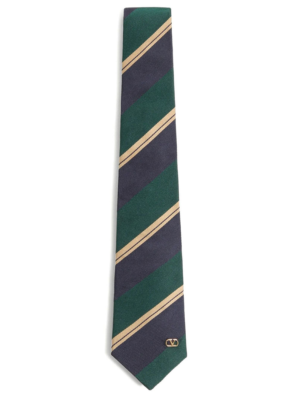 Valentino Garavani Men Valentie Jacquard Regimental Silk Tie