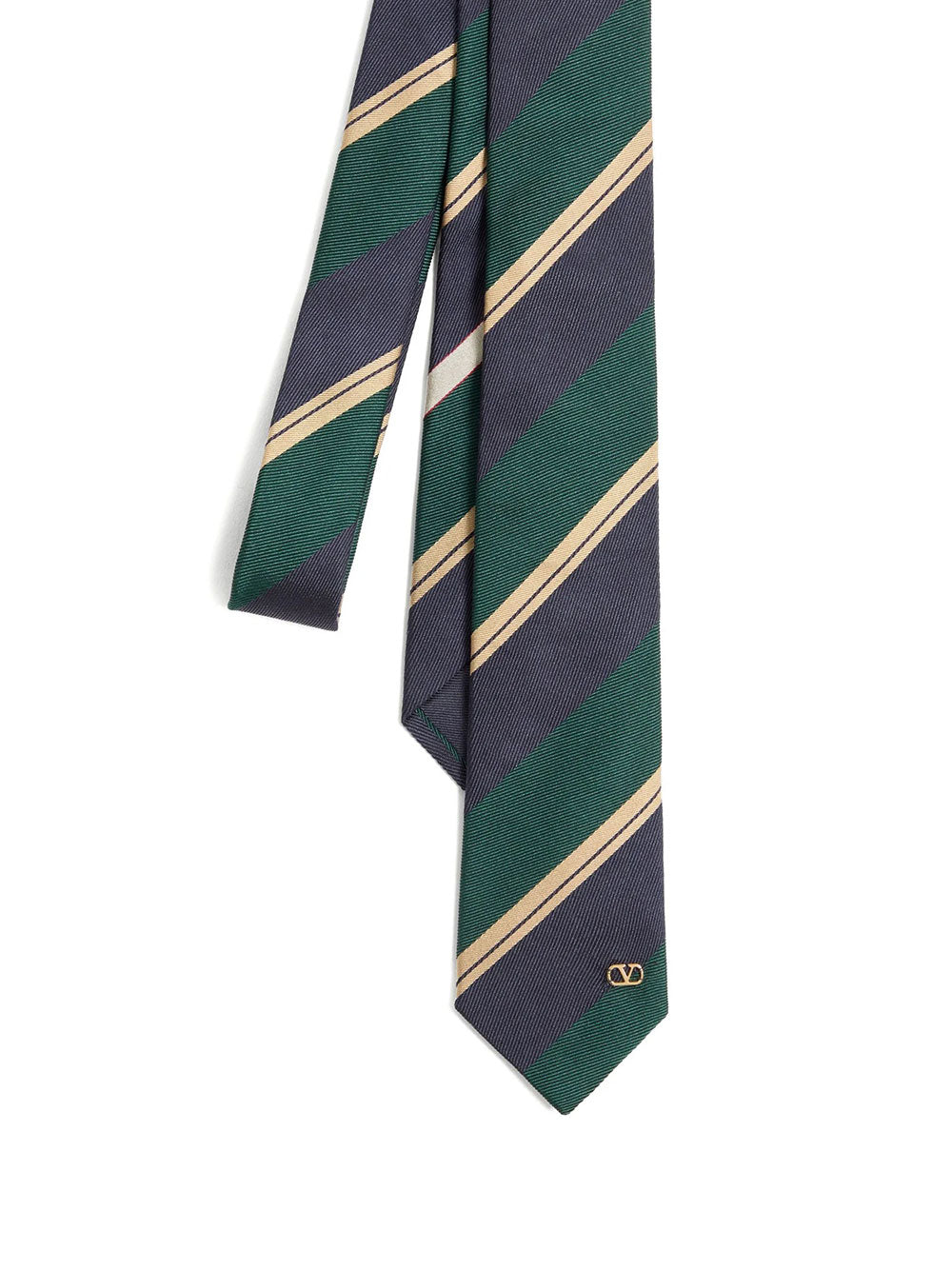 Valentino Garavani Men Valentie Jacquard Regimental Silk Tie