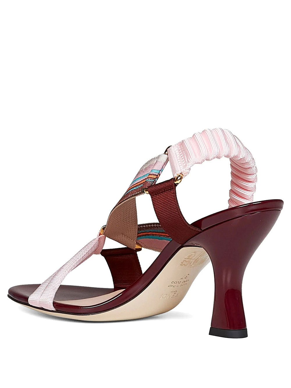 Fendi Women Iconic Colibrì Leather And Fabric Sandals