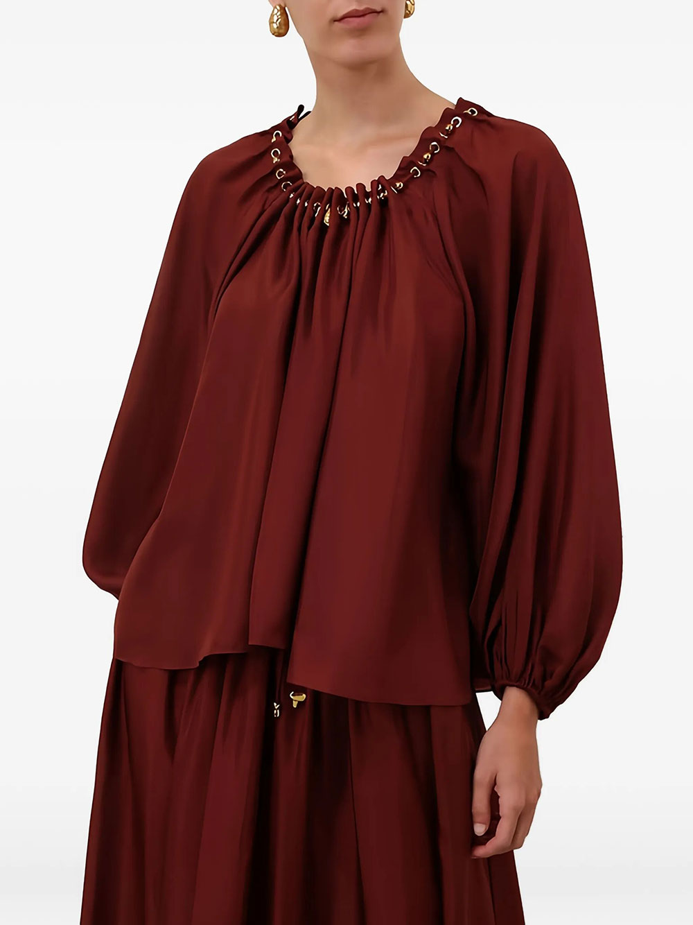 Zimmermann Women Aster Gathered Bead Blouse