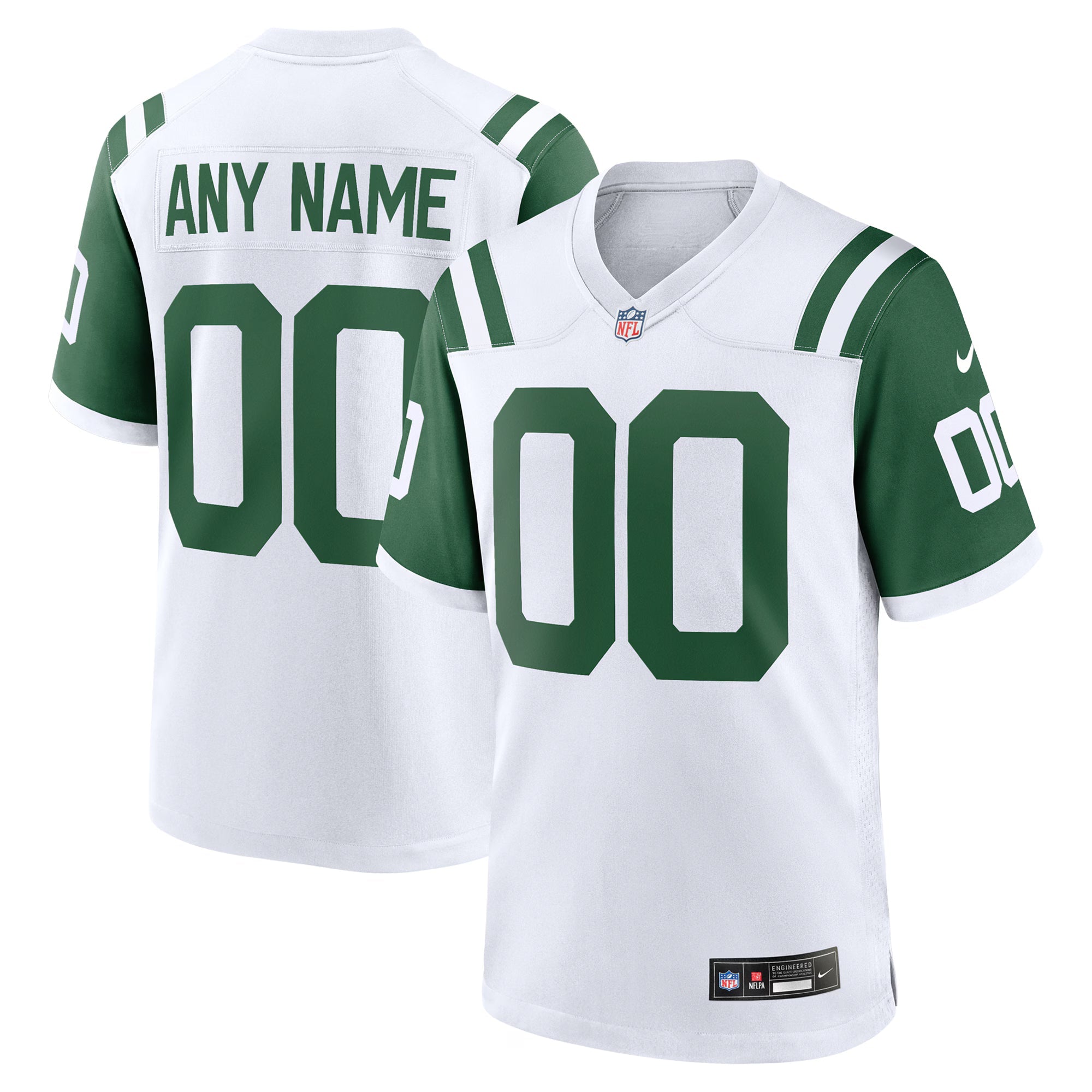 New York Jets White Classic Alternate Custom Replica Jersey