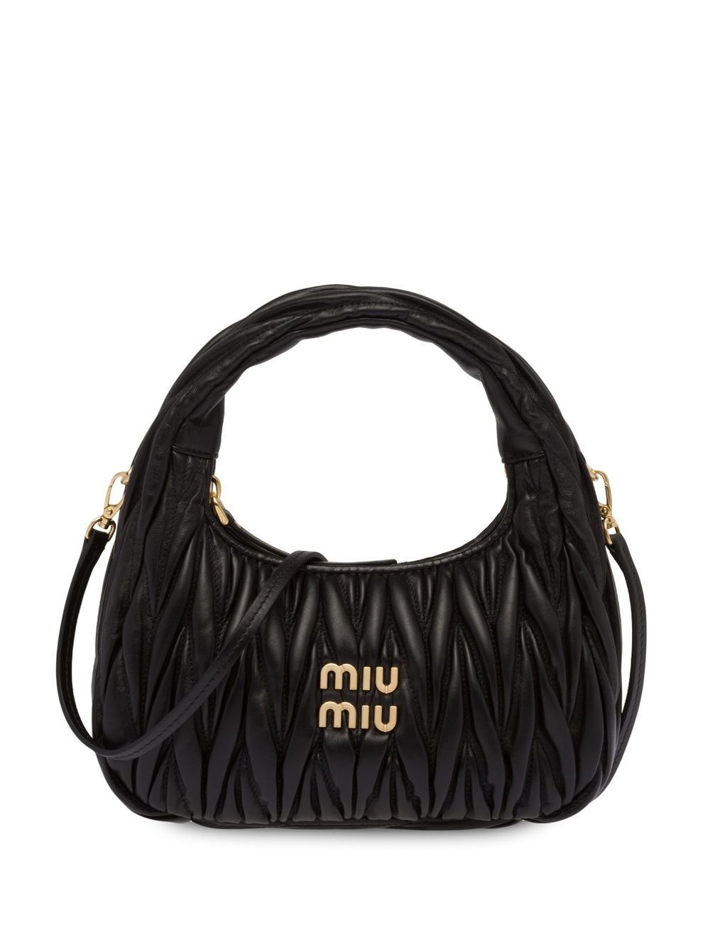 Miu Miu Women Wander Matelassé Nappa Leather Small Hobo Bag