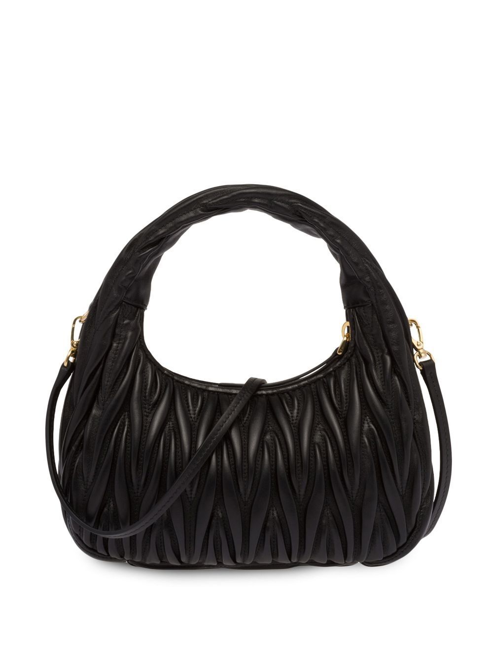 Miu Miu Women Wander Matelassé Nappa Leather Small Hobo Bag