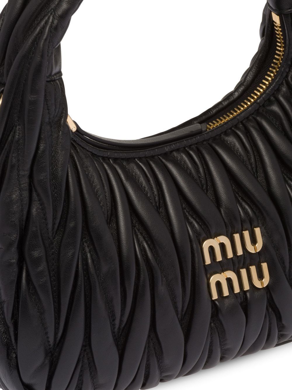 Miu Miu Women Wander Matelassé Nappa Leather Small Hobo Bag