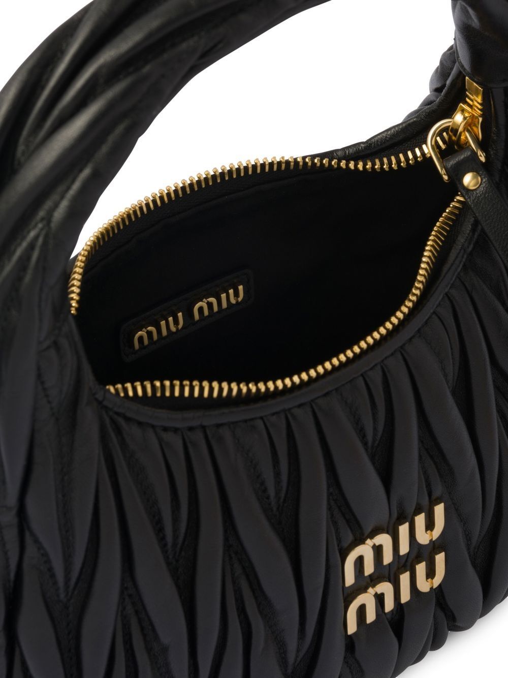 Miu Miu Women Wander Matelassé Nappa Leather Small Hobo Bag
