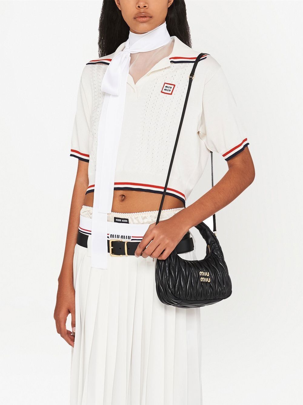 Miu Miu Women Wander Matelassé Nappa Leather Small Hobo Bag