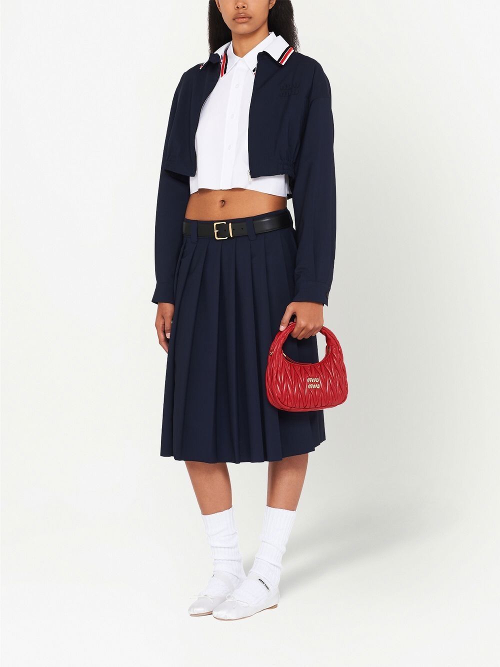 Miu Miu Women Wander Matelassé Nappa Leather Small Hobo Bag