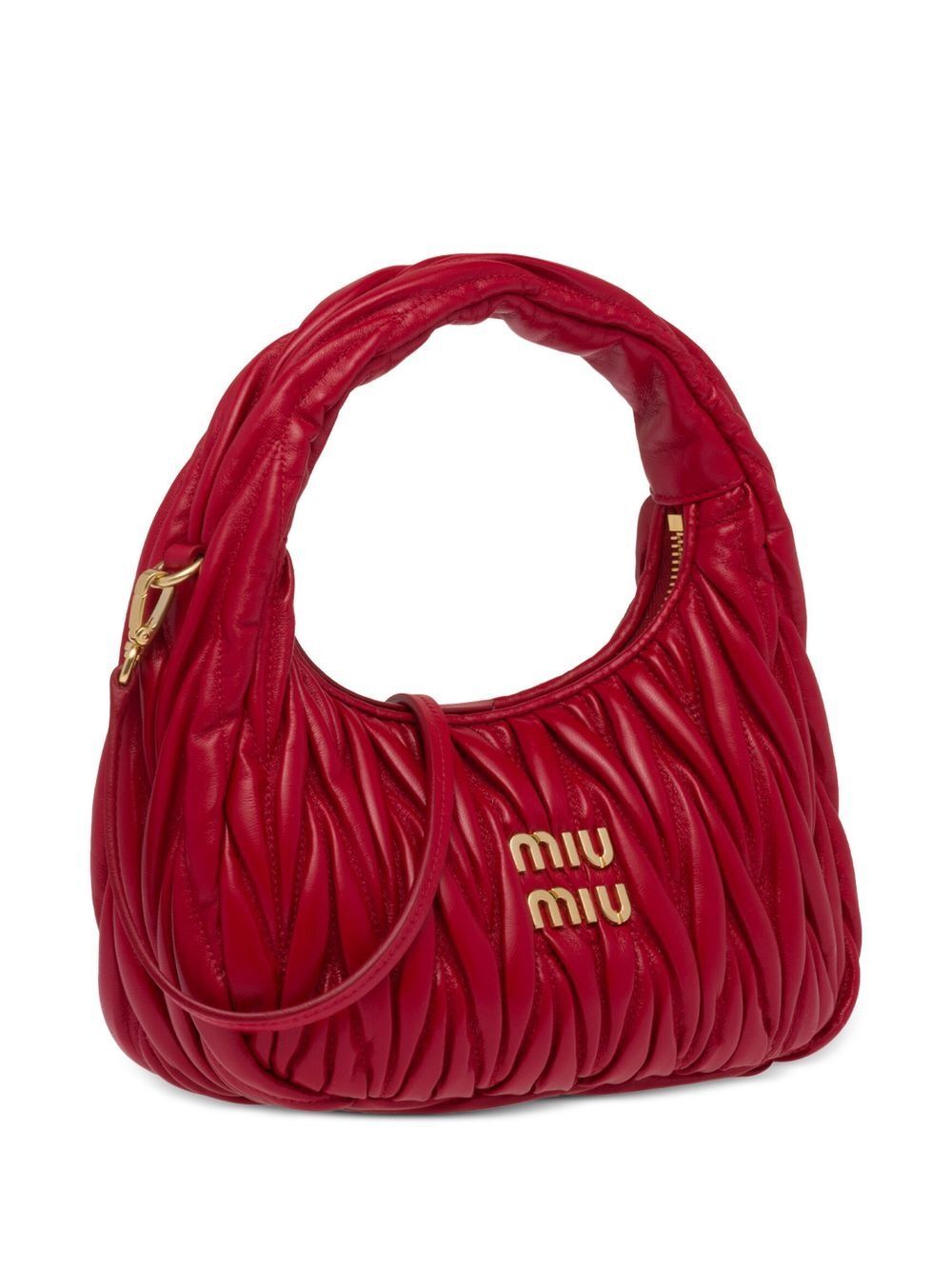Miu Miu Women Wander Matelassé Nappa Leather Small Hobo Bag