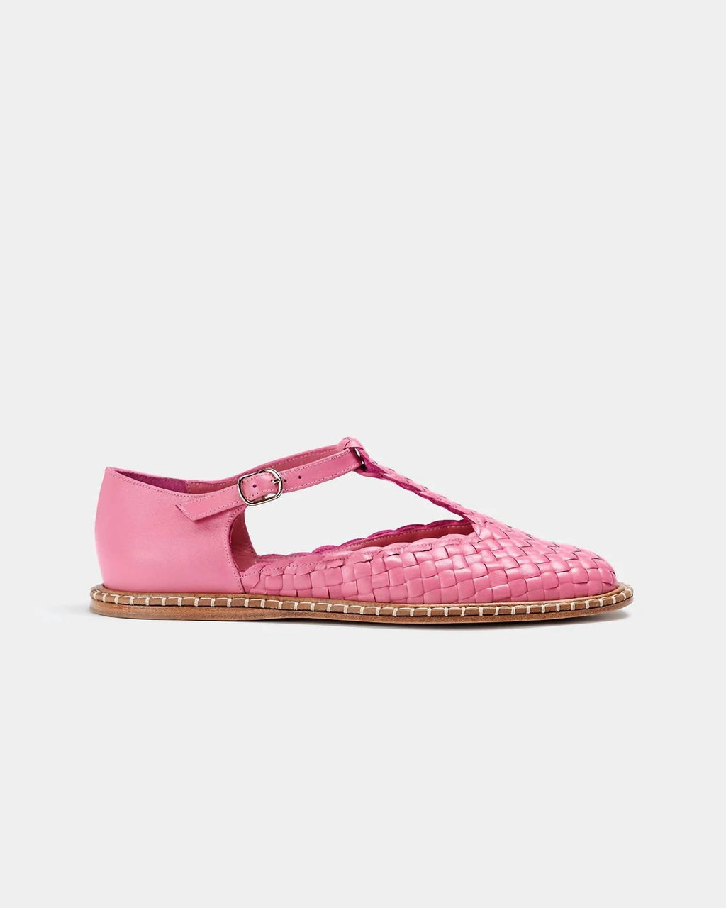Women's Fragaria Woven T-Strap Shoes In Pink