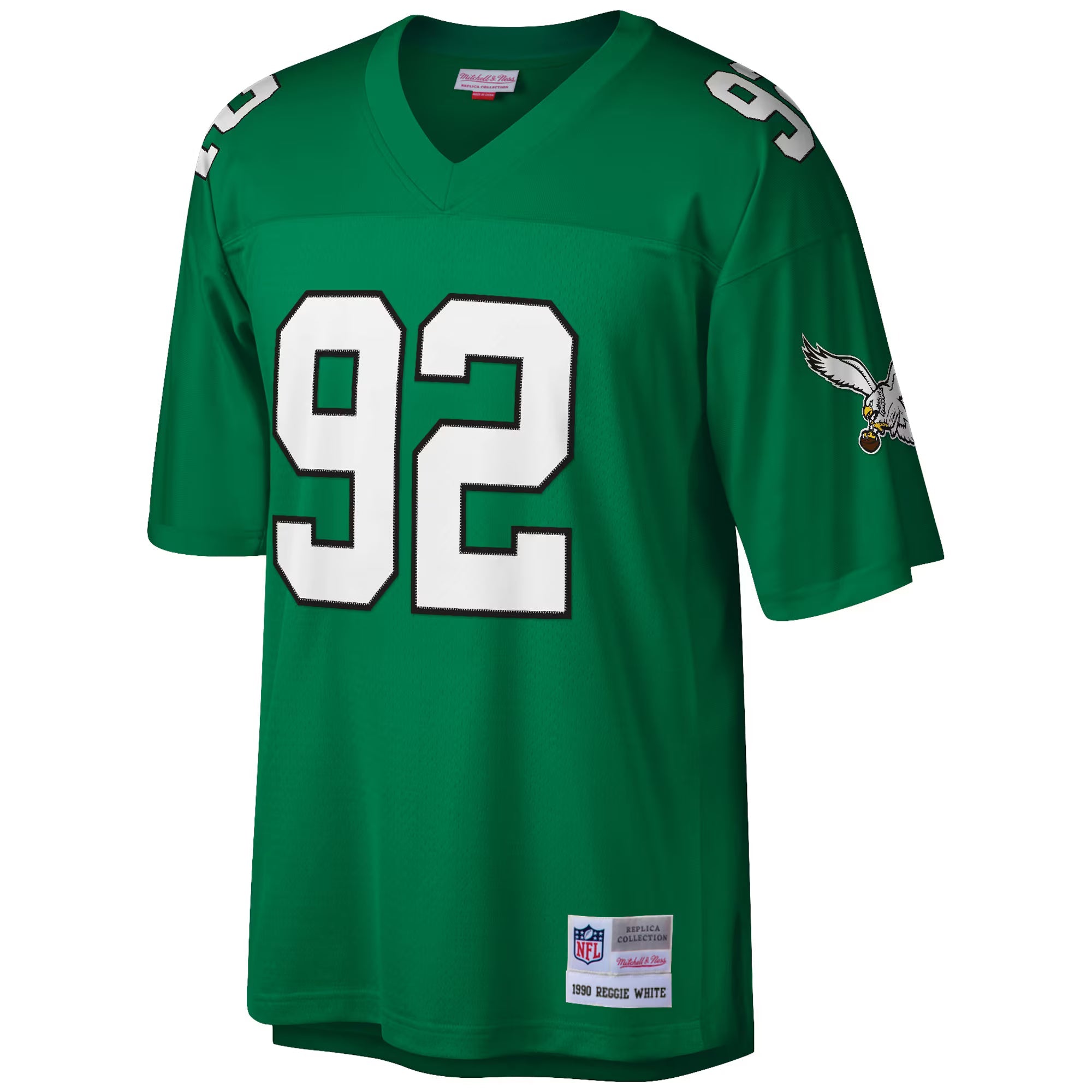 Philadelphia Eagles Reggie White Mitchell & Ness Kelly Green Big & Tall 1990 Retired Player Replica Jersey
