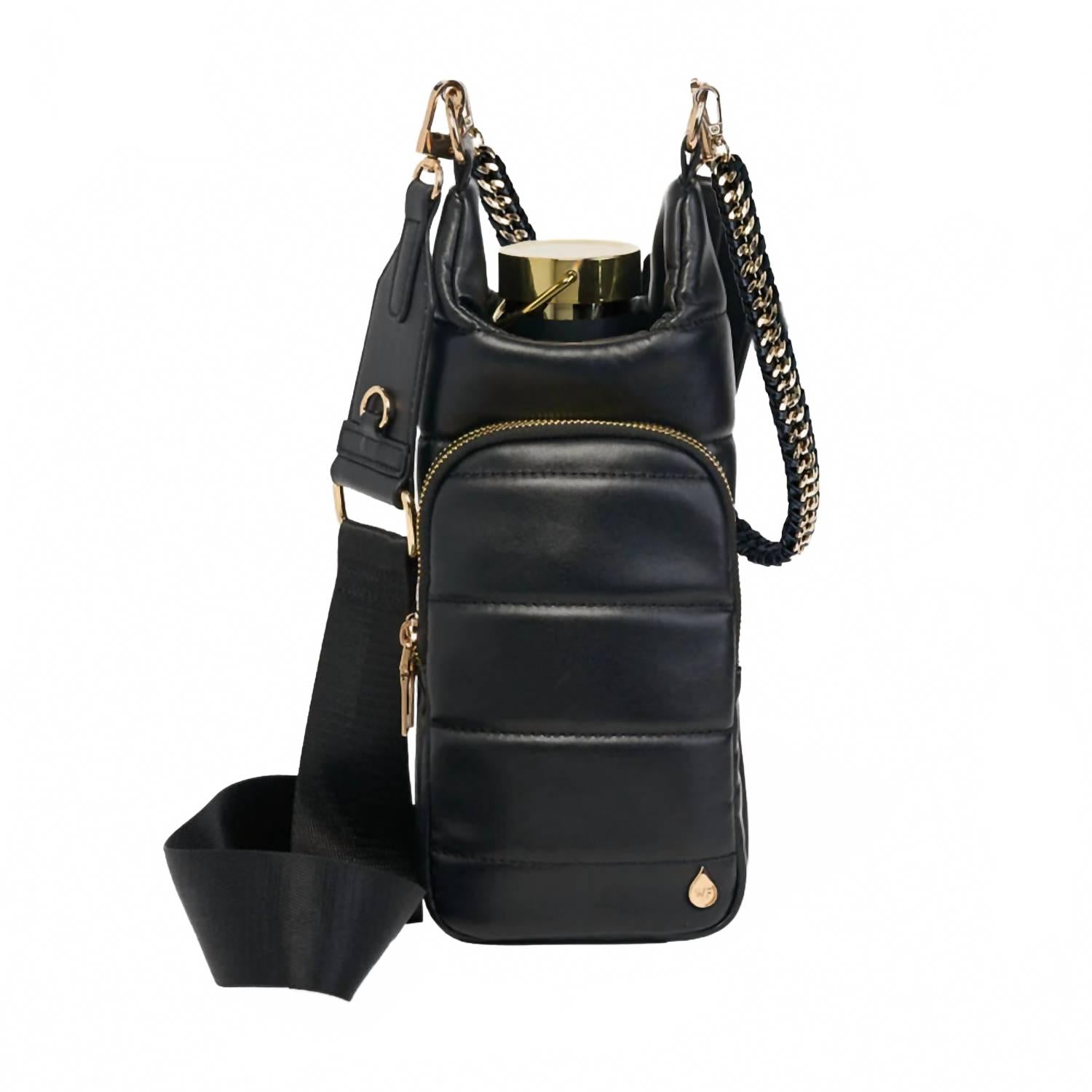 Women's Vegan Leather Hydrobag With Strap Bundle In Black
