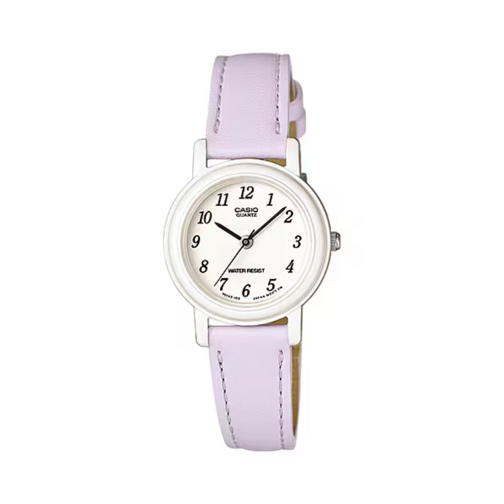 Casio Women’s White Dial Pink Leather Strap Watch - LQ-139L-6B