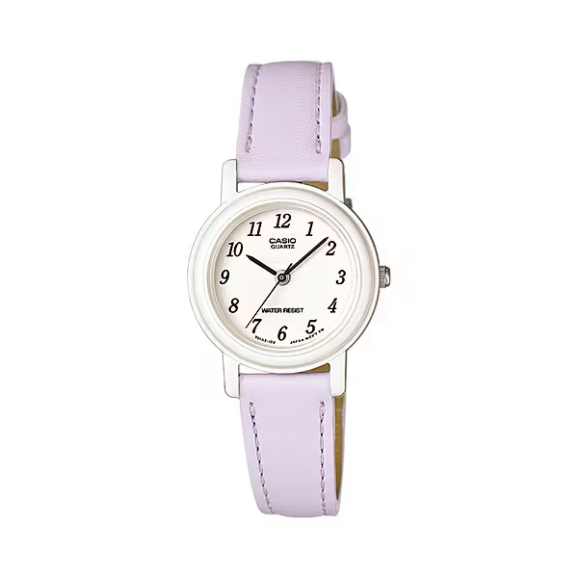 Casio Women’s White Dial Pink Leather Strap Watch - LQ-139L-6B