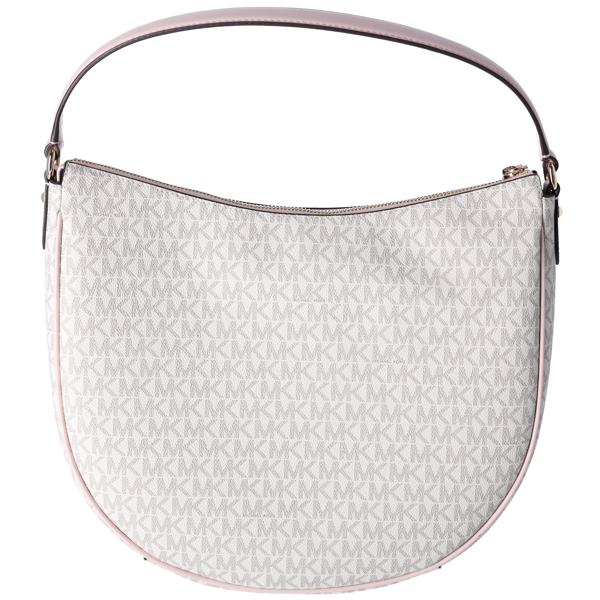 MIchael Kors Dover Large Half Moon Shoulder Bag Hobo Vanilla MK Pink