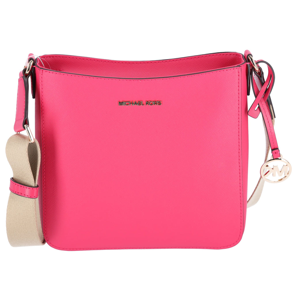 Michael Kors Jet Set Travel Small Messenger Bag Electric Pink Saffiano Leather