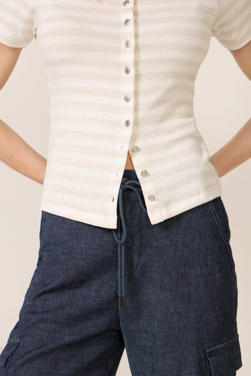 Women's The Knit Stripe Button T-Shirt