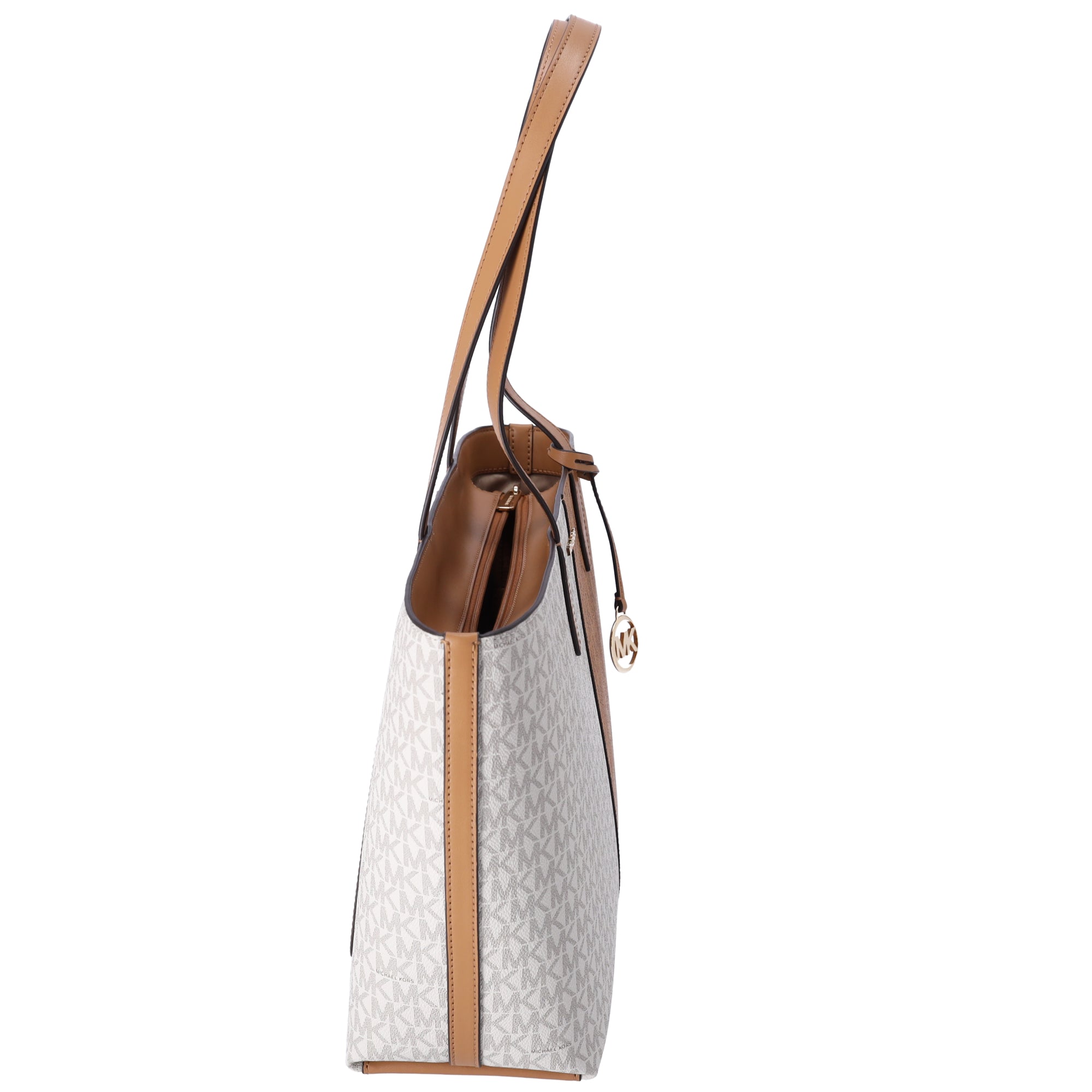Michael Kors Jet Set Travel Medium Zip Top Tote Deer Multi Vanilla MK Signature