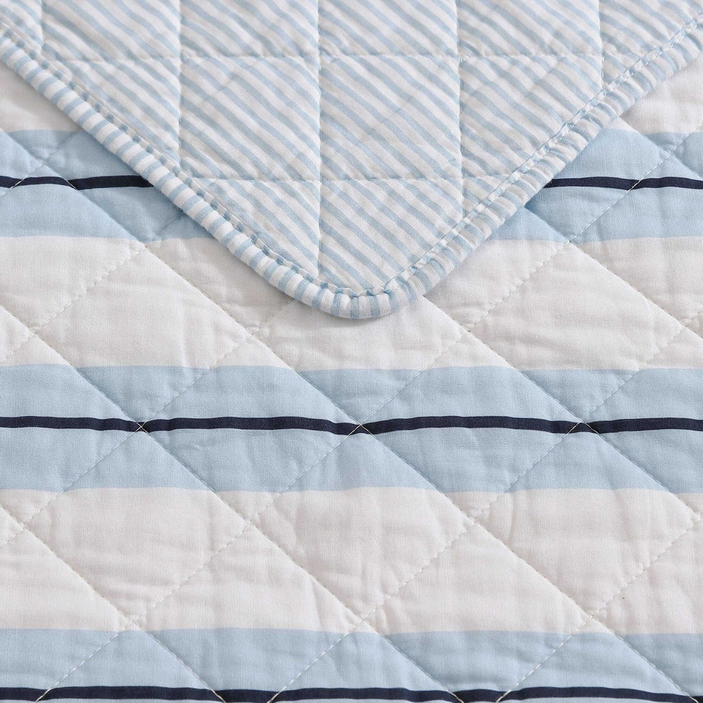 Nautica Tim Stripe Blue King Quilt Set