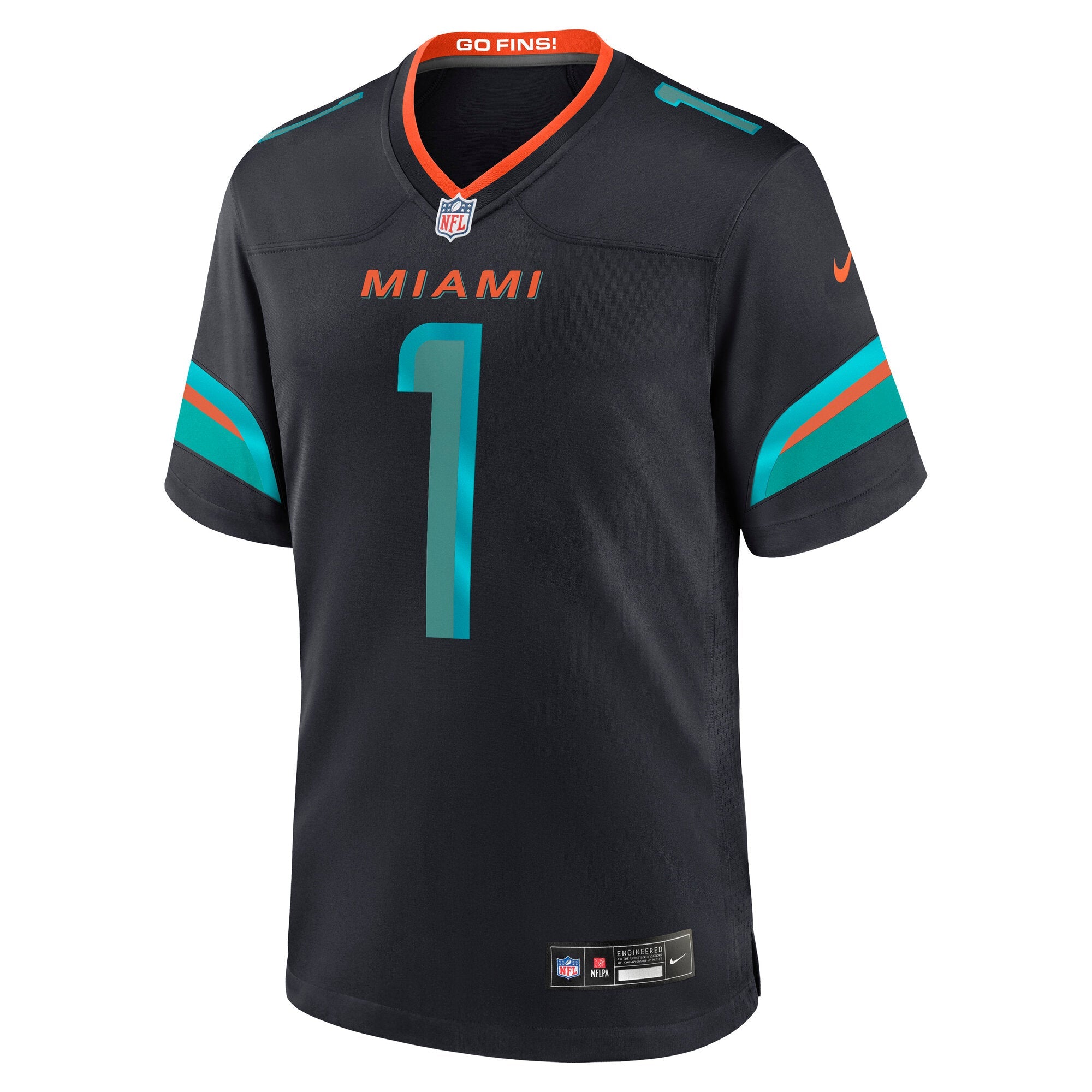 Miami Dolphins Tua Tagovailoa Pitch Blue 2025 Rivalries Collection Game Jersey