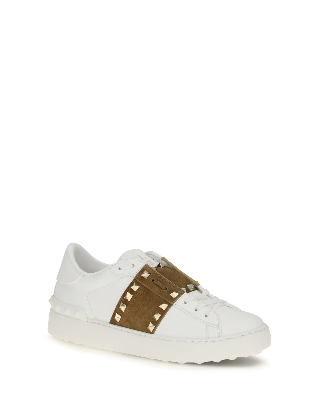 Valentino Garavani Women Rockstud Untitled Sneakers With Suede Band