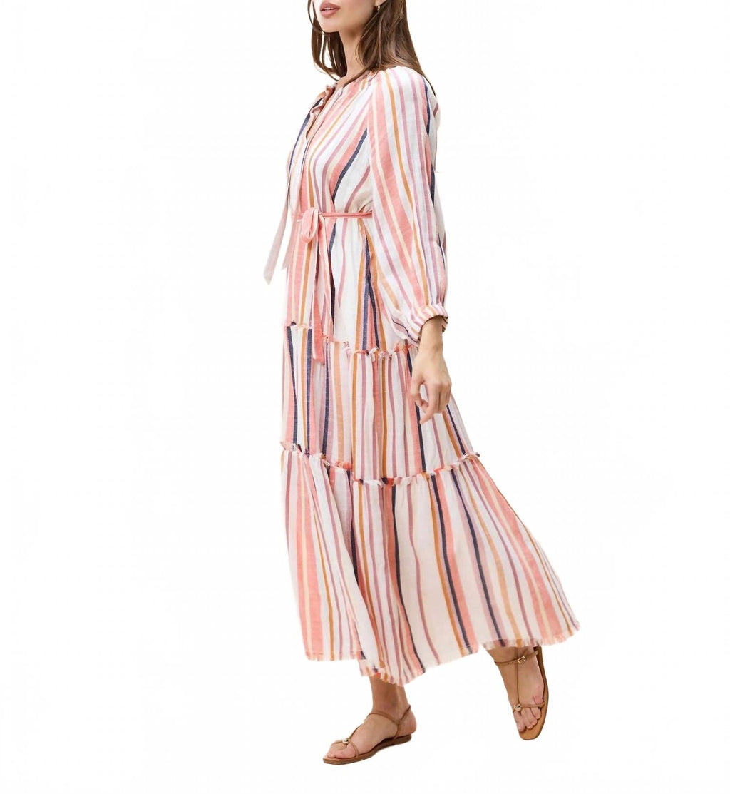 Wisteria Midi Dress In Ivory Multi