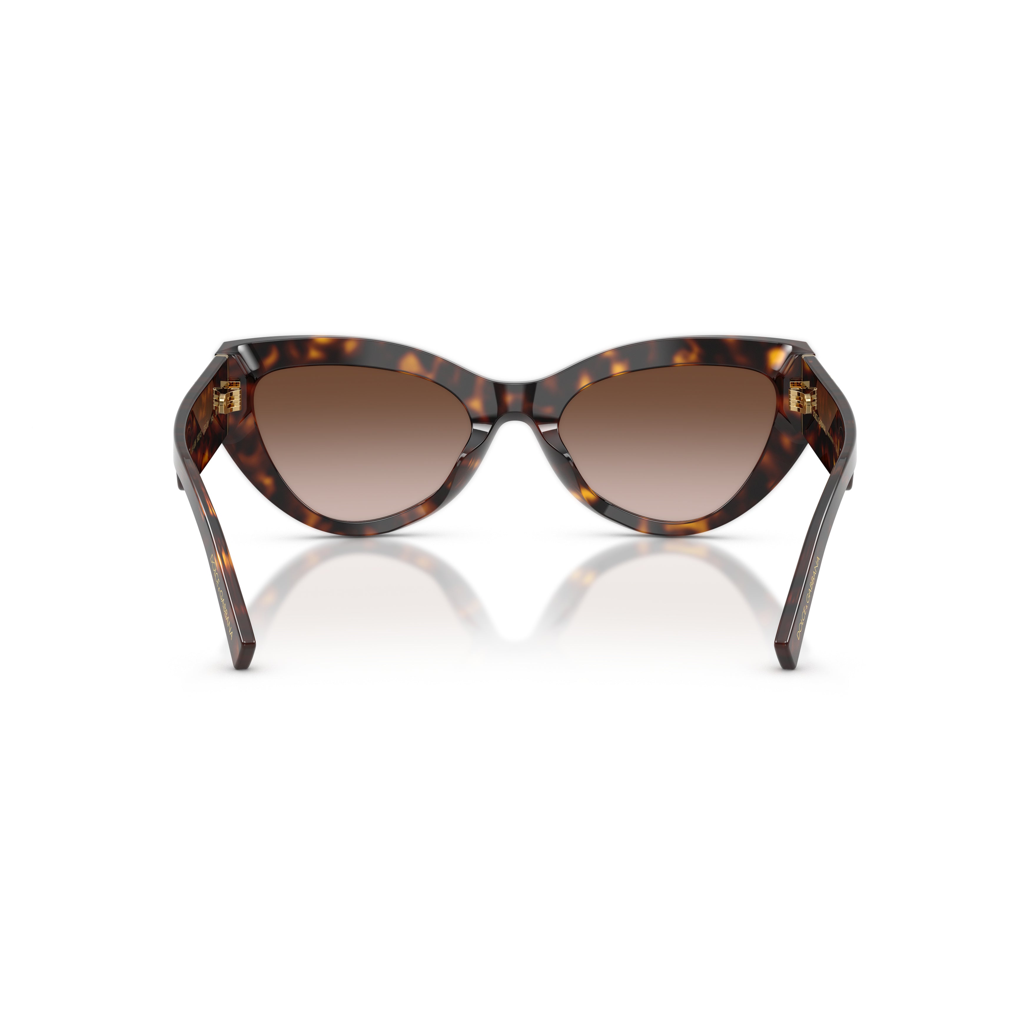 Cat-Eye Sunglasses With Tortoiseshell Frame And Gold Embellishments
