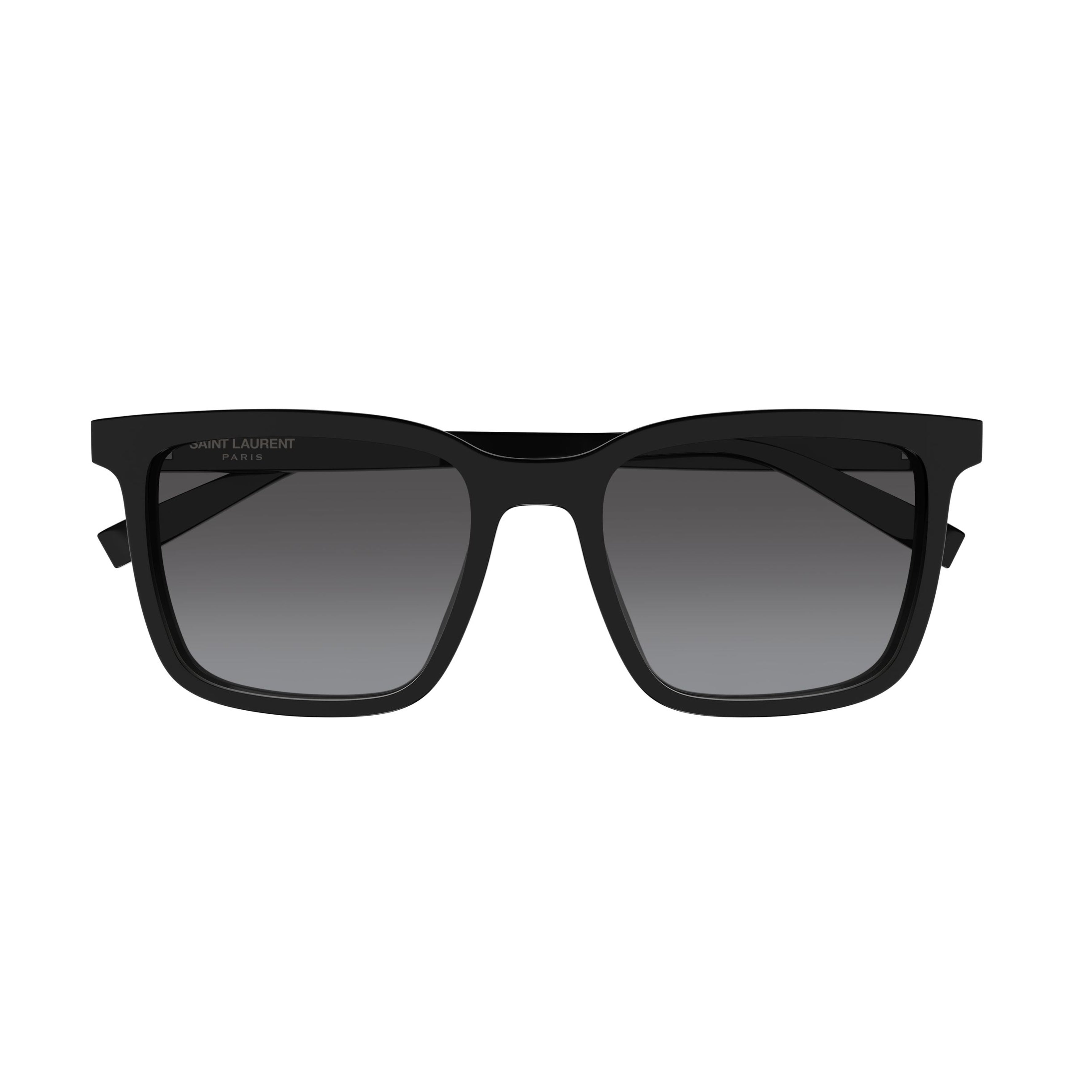 Rectangular Sunglasses In Glossy Black Acetate