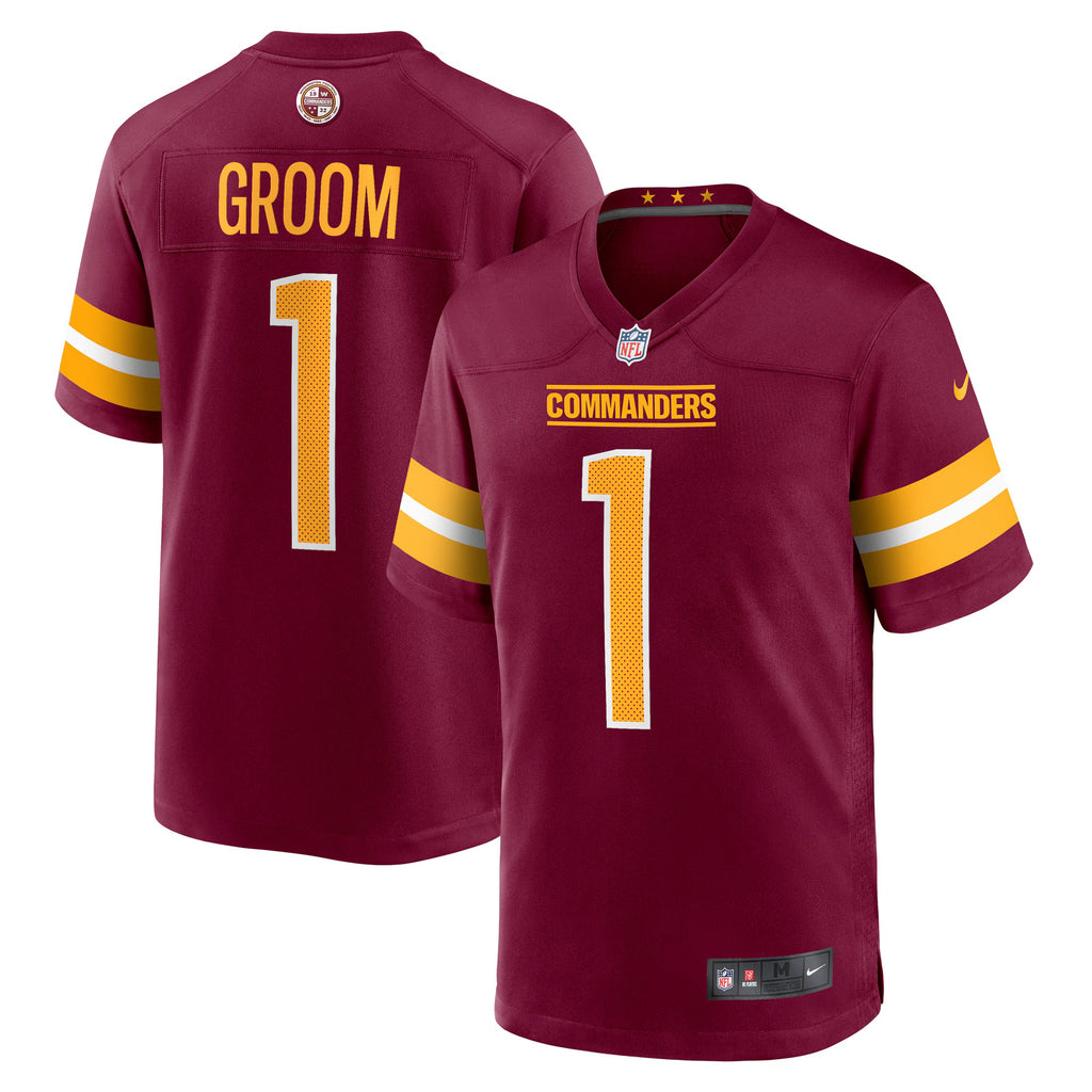 Washington Commanders Number 1 Groom Burgundy Game Jersey