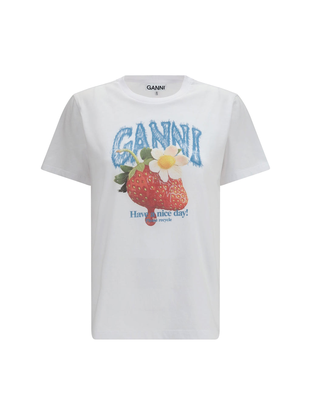 Ganni Women Strawberry Cotton T-Shirt