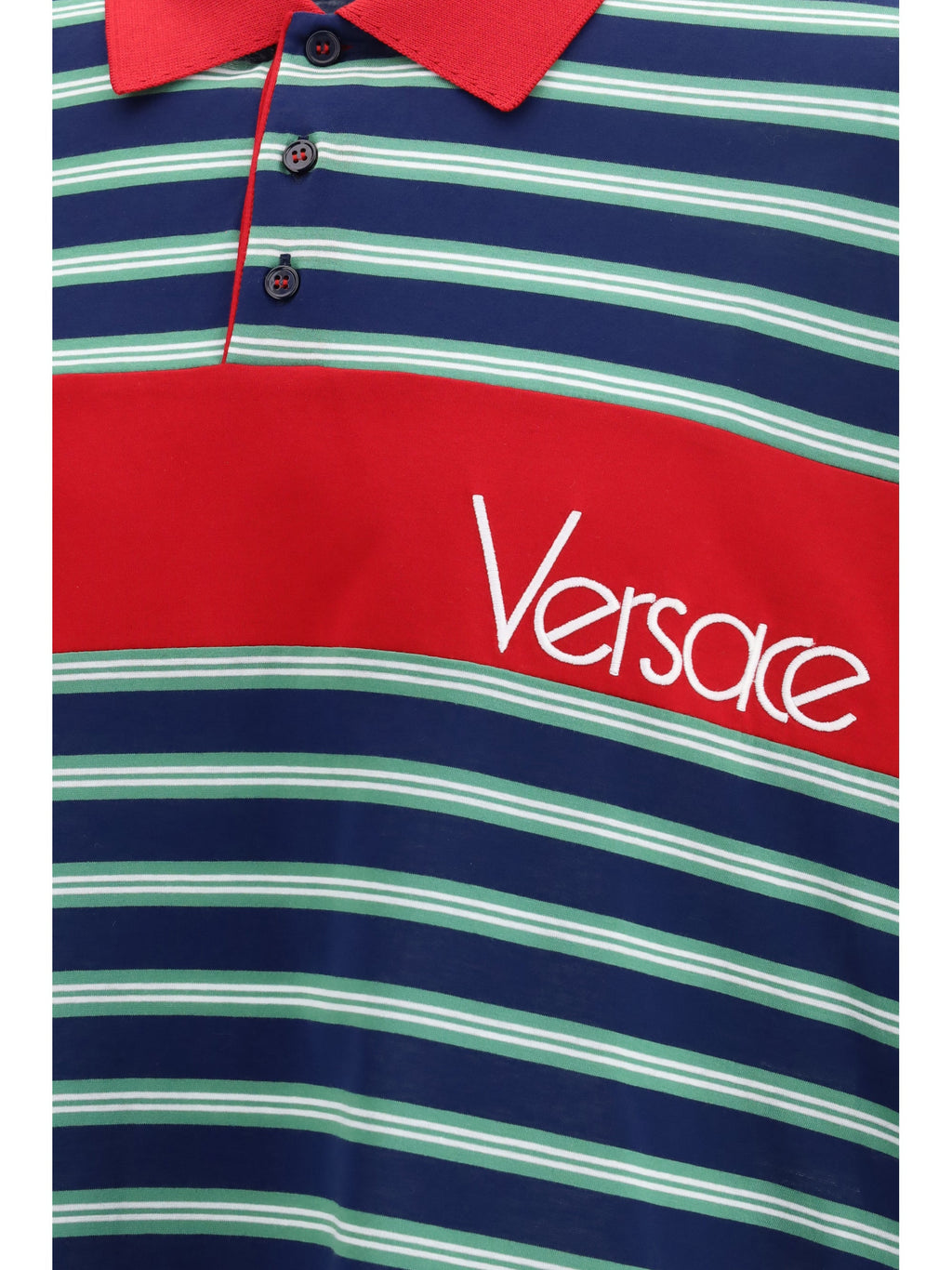 Versace Men Striped Cotton Polo