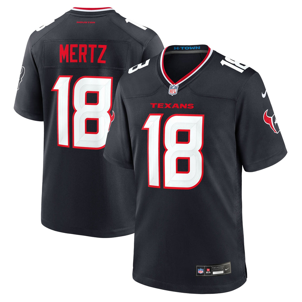Houston Texans Graham Mertz Navy Team Game Jersey