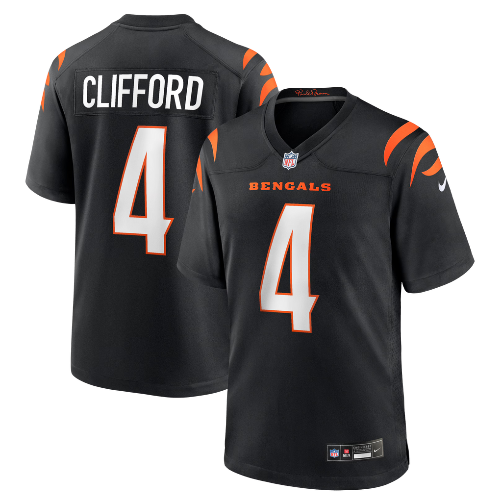 Cincinnati Bengals Sean Clifford Black Team Game Jersey