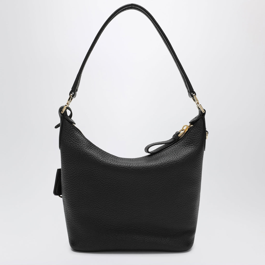Prada Small Black Leather Hobo Bag Women