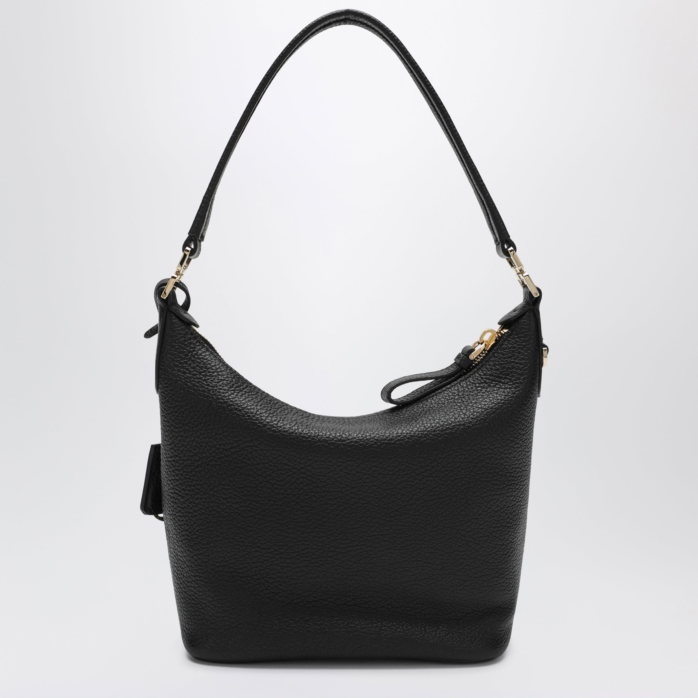 Prada Small Black Leather Hobo Bag Women