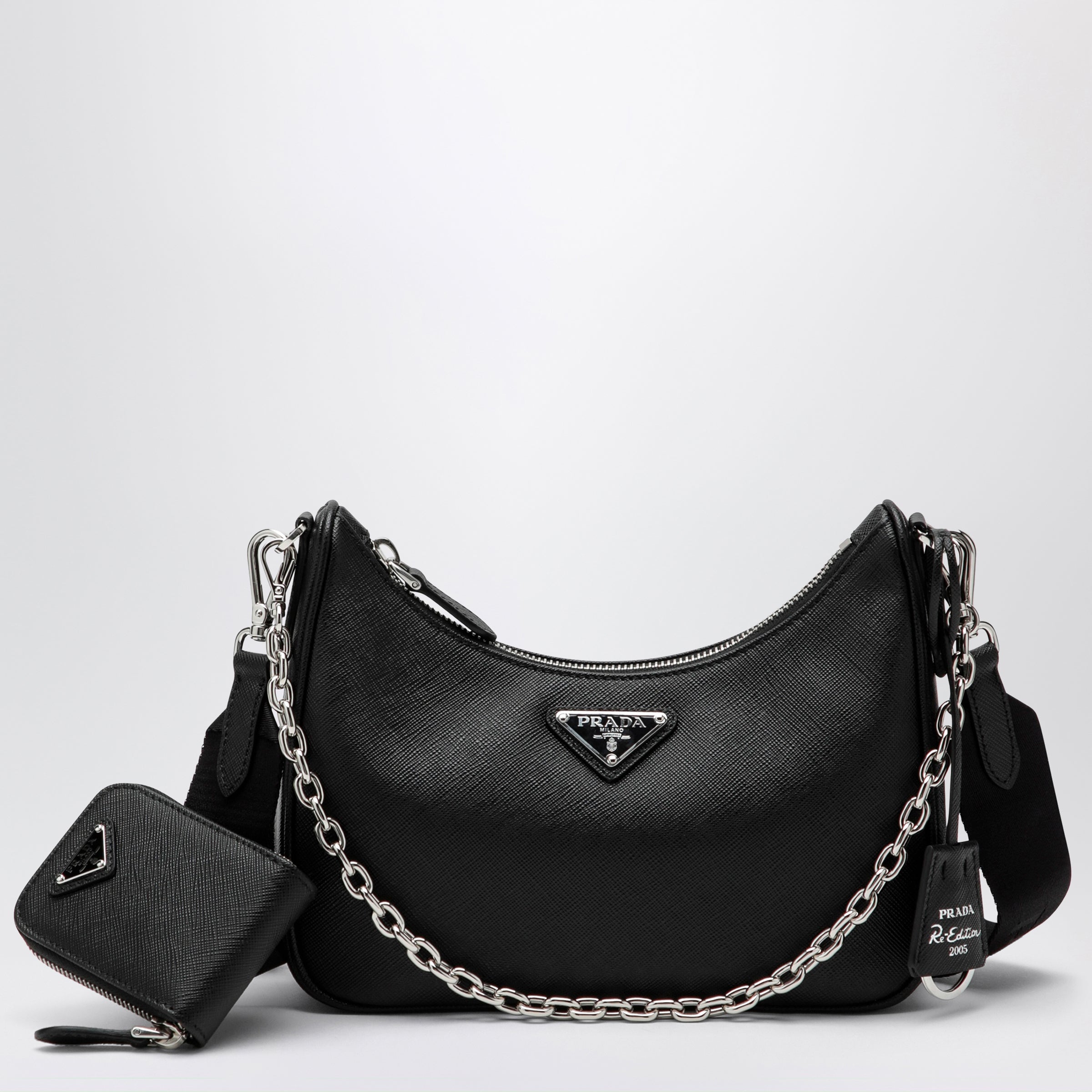 Prada Re-Edition 2005 Black Leather Bag Women
