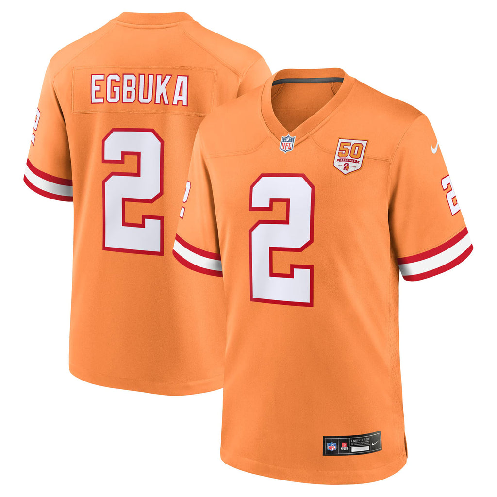 Tampa Bay Buccaneers Emeka Egbuka Creamsicle Alternate 2 50th Season Game Jersey