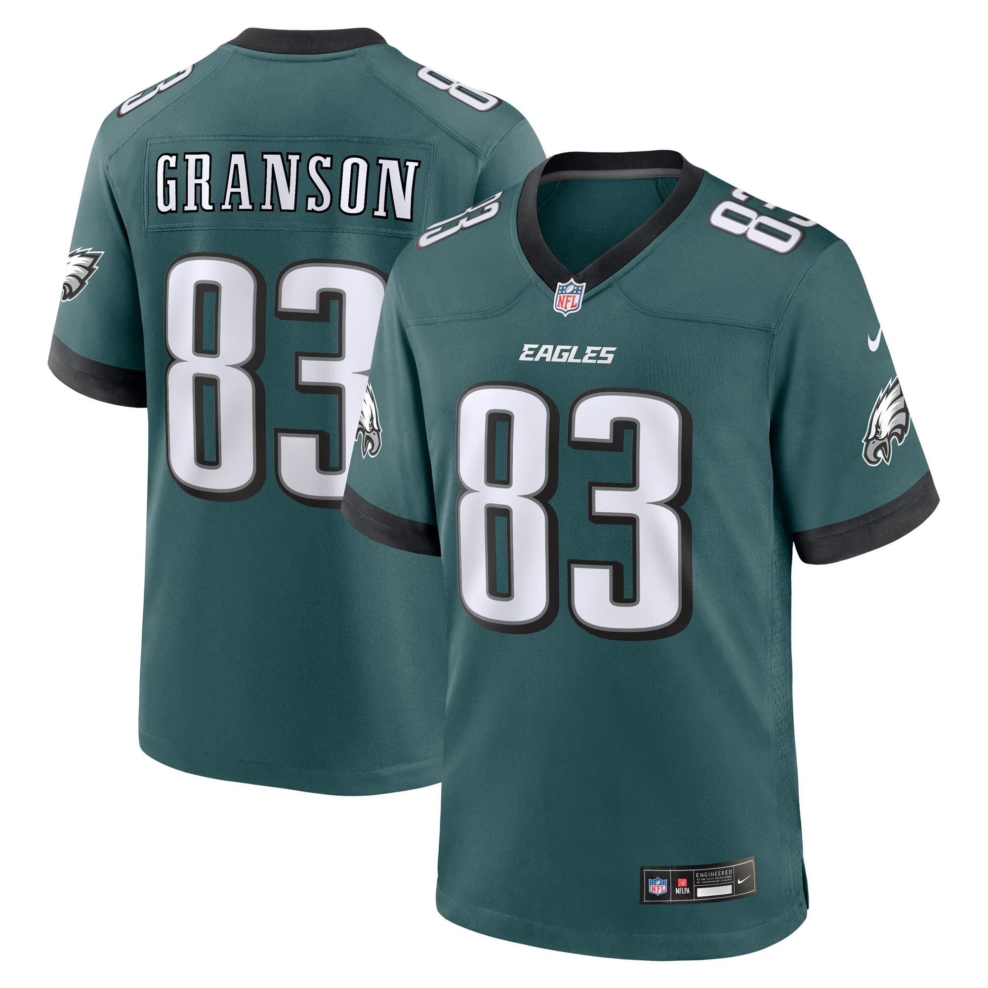Philadelphia Eagles Kylen Granson Midnight Green Team Game Jersey