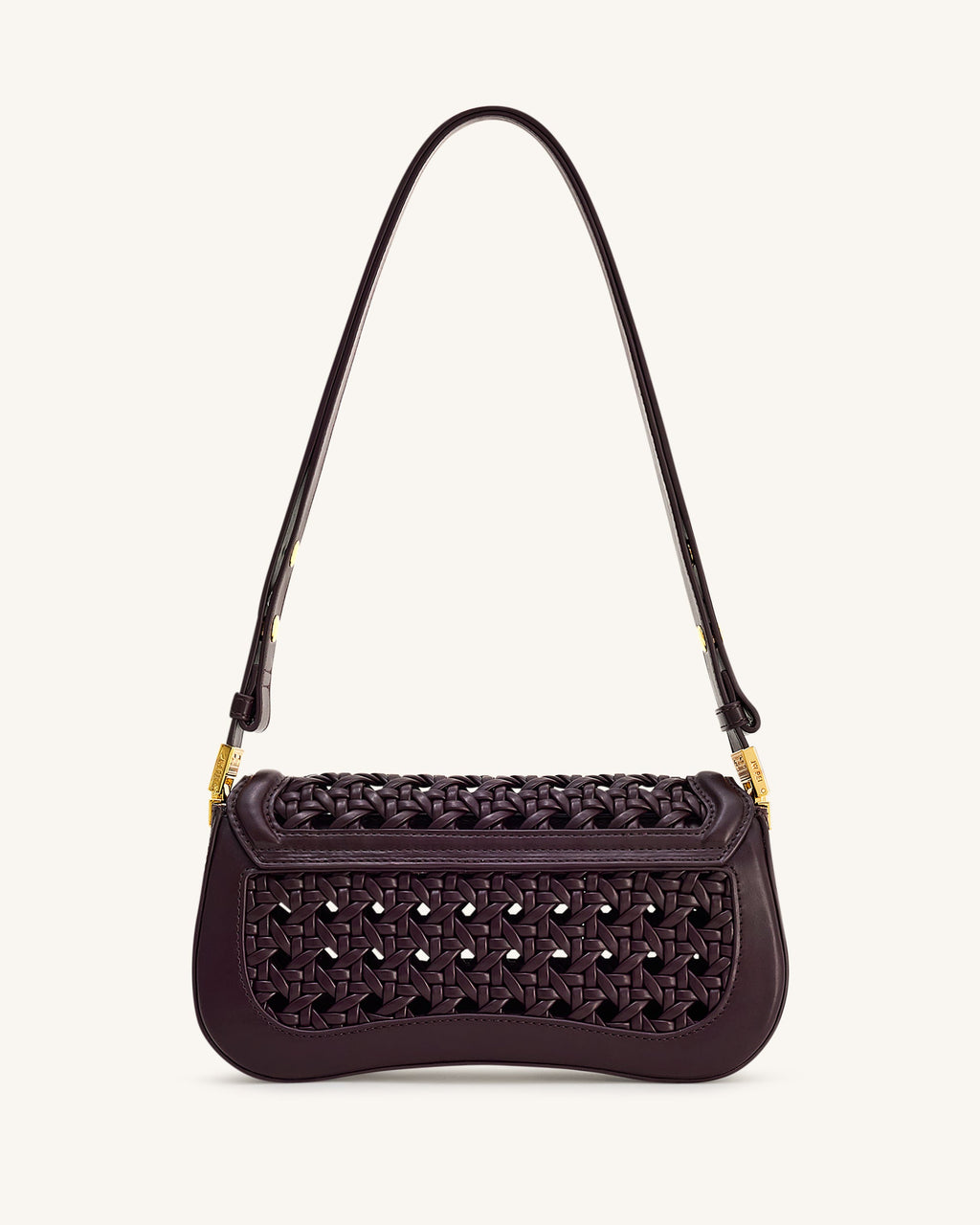 Joy Woven Shoulder Bag - Dark Red